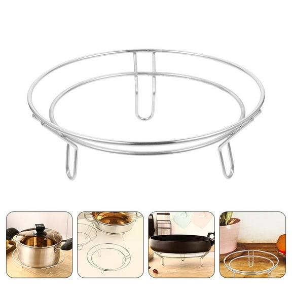 KALLORY Stainless Steel Wok Rack and Pot Holder with Anti-Skid Design, Multi-Functional Kitchen Organizer for Pots and Pans