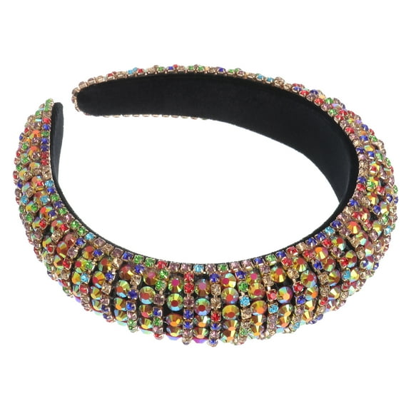 Masteelf Women Hair Fashion Headband Headscarf Padded Rhinestone Bandanas Bride