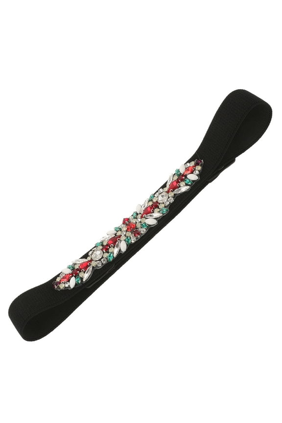 Women Rhinestone Waist Belt Beaded Crystal Stretchy Elastic Belt For Dress Belt For Dresses