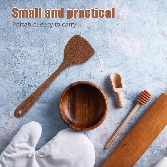 OFFIGAM Wooden Cooking Utensil Set - Ladle and Spatula for Camping, Outdoor Cooking, Kitchen Use, Wood Stirring Tools