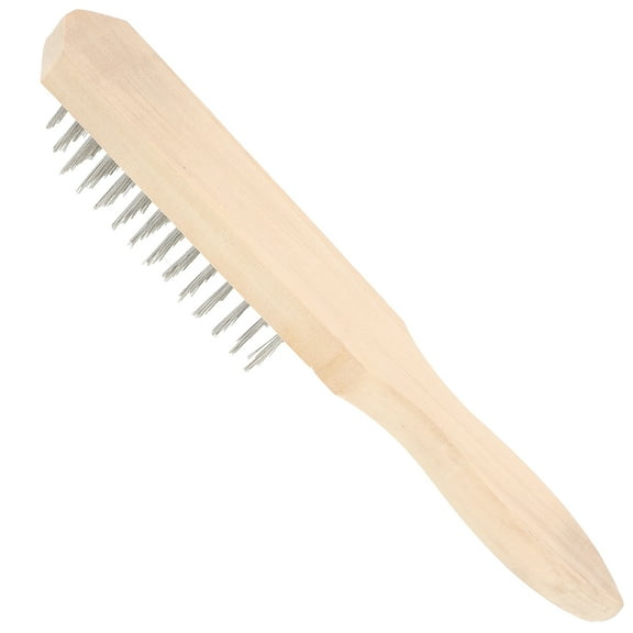 Masteelf Wooden Handle Nail Brush with Stainless Steel Fish Scaler for Cleaning and Grooming