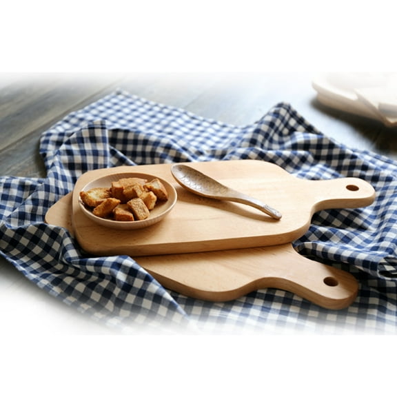 Masteelf Wooden Irregular Shape Cutting Boards Cutting Boards Breadboard with Hanging Hole for Chopping Food Baking- Small Size