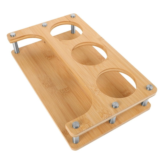 HEATSHAKING Wooden Beige Kitchen Seasoning Organizer Rack For Salt Holders 1Set