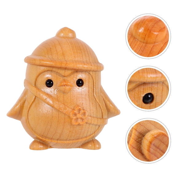 Masteelf Handcrafted Wooden Penguin Figurine for Home Decor, Animal Sculpture, Desk Ornament, Collectible Penguin Statue