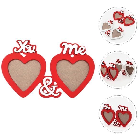 Masteelf Wooden Picture Frame with Double Heart Design for Decoration Assorted Color Lightweight and Elegant