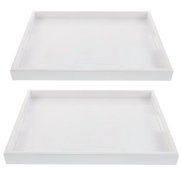 Masteelf Wooden Serving Trays With Handles Rectangular Appetizer Breakfast Trays For Eating Appetizers Food Snacks Bed Tv Decorative Coffee Table Accessory Home Decor