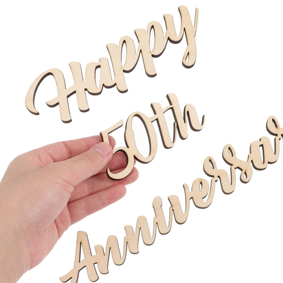 Masteelf Wooden Sign for Decor Beige Color Wedding Anniversary Party Supplies Perfect for Wall Hanging or