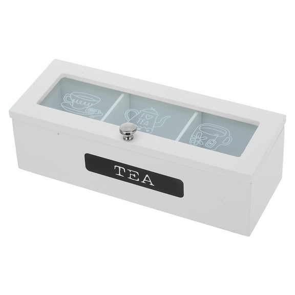 Masteelf Wooden Tea Bag Organizer Box for Storage Multiple Compartments Large Capacity 7.5 x 4.2 x 3.1 inches