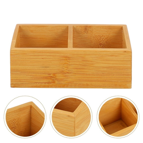 Masteelf Wooden Tea Storage Box with Light Brown Color for Home Use Made of Hardwood 1 Pc