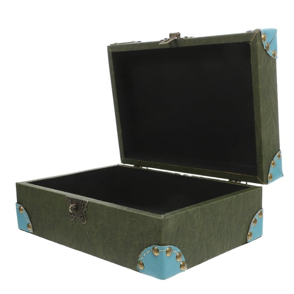 Masteelf Wooden Treasure Chest Box Decorative Trinket Jewelry Box Vintage Storage Case Box Keepsake Box With Lock And Lid For Women Girls Home Decor