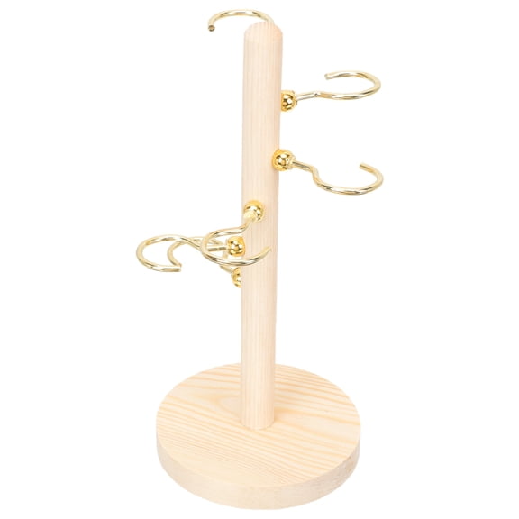 Masteelf Wooden and Metal Ice Cream Cone Holder 6 Holes Display Stand for Sushi Rolls