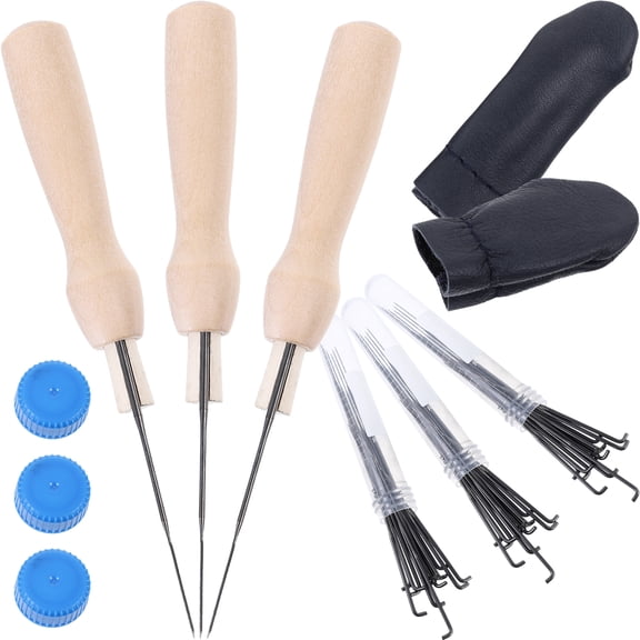 HONITANO Wool Craft Felt Stitch Punch Tool Assorted Color 68Pcs 3.5x0.6x0.6in