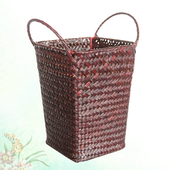 Masteelf Woven Storage Basket with Lid Braided Wicker Rattan Baby