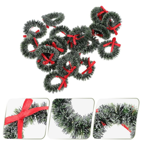 LOLIPPYY Small Mini Wreath For Crafts Artificial Wreaths Plastic Iron 20Pcs 1.4X1.4X0.6In