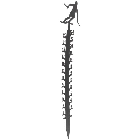 LOLIPPYY Christmas Snow Gauge Yard Stake Metal Garden Decor Outdoor Lawn Scene Decoration Black