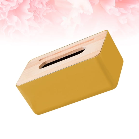 Masteelf Yellow Plastic Tissue Box with Slot for Phone Perfect for Home Office or Hotel Paper Storage Solution