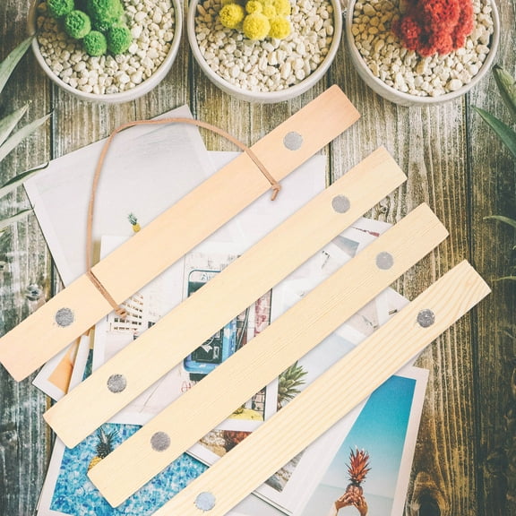 Masteelf Yellow Wooden Magnetic Picture Hanger for Hanging Painting with Timber and Strong Magnets