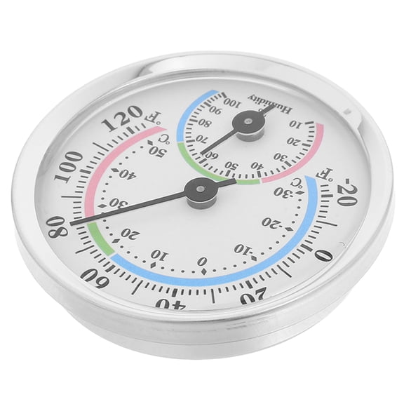 Masteelf for House Mini Thermometer and Hygrometer Baby 5.50X5.50X1.10CM Silver