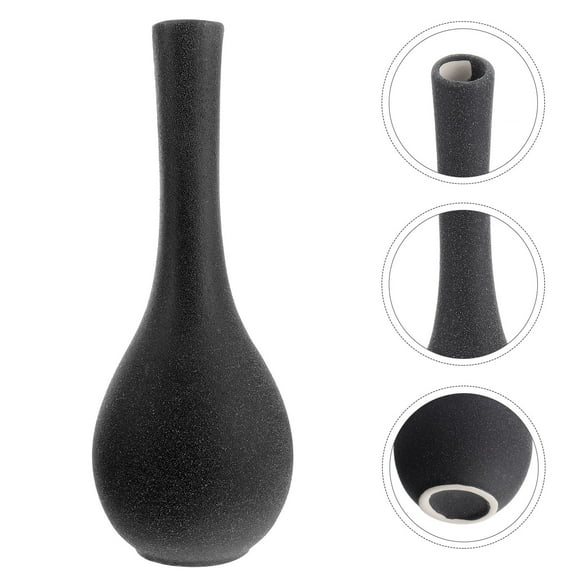 Masteelf for Plant Vase Ceramic Vase Flower Vase 19X8CM Black