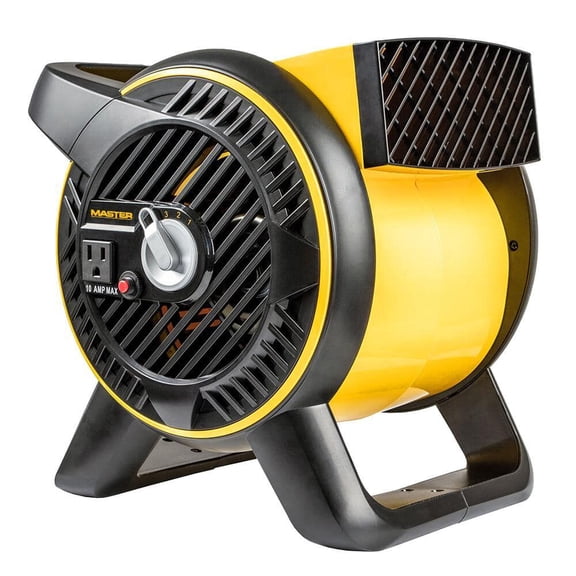 Master 3 Speed High Velocity Pivoting Durable Utility Fan w/Outlet, 12 Inch