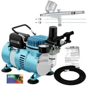Master Airbrush Cool Runner II Dual Fan Air Compressor System Kit with a G233 Gravity Feed Dual-Action Airbrush Pro Set, 0.2, 0.3, 0.5 mm Tips - Hose, Holder, How-To Guide - Hobby, Auto, Cake, Tattoo