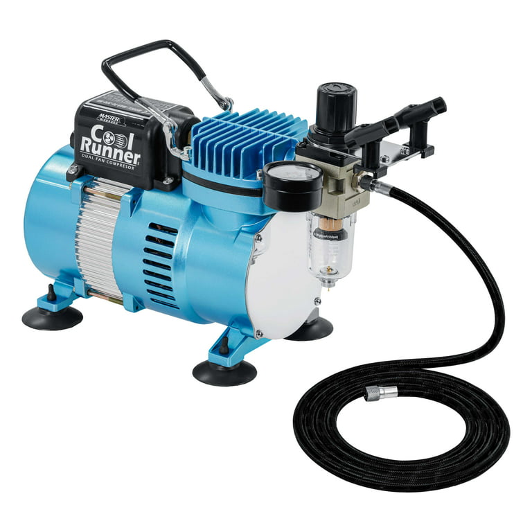 Multi-Purpose Airbrush with 4 Cylinder Piston Air Compressor with Tank —  U.S. Art Supply
