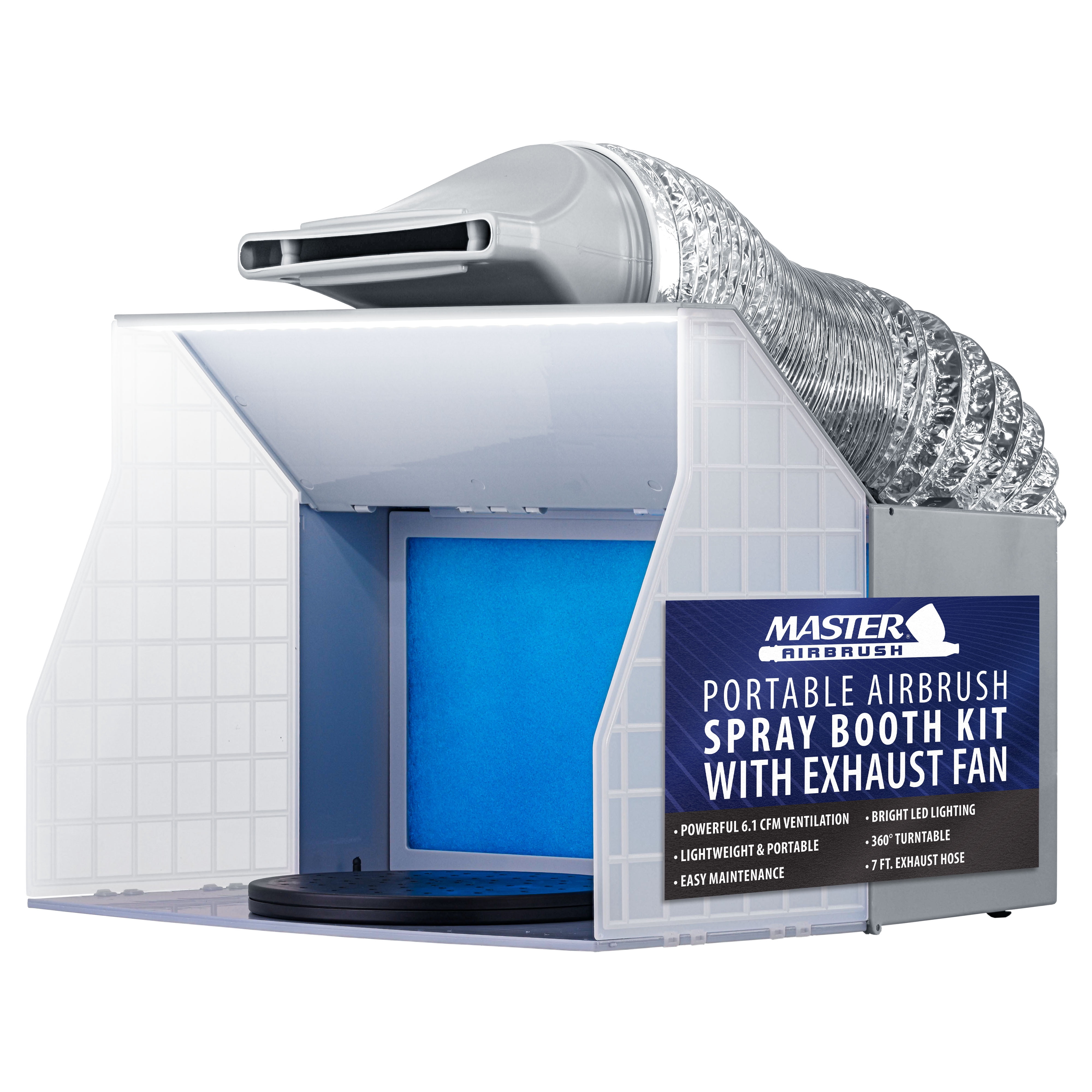 Master Airbrush Portable Airbrush Spray Booth Kit with Exhaust Fan, LED ...