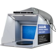 Master Airbrush Portable Hobby Airbrush Paint Spray Booth Kit with 4 LED Lights, Turntable - Powerful Dual Exhaust Fans with Filter & Extension Hose