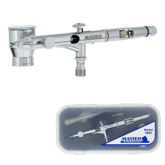 Master Airbrush SB82 High Precision Detail Control Dual-Action Side Feed Airbrush Set Kit with a 0.2mm Fluid Tip, 1/6 oz. Bowl Cup - Spray Auto Graphics, Illustration, Fine Art, Hobby, Nail Designs