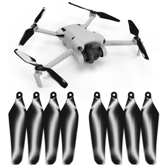 Master Airscrew Super Stealth Propellers for DJI Mini 4 Pro & Mini 3 Pro - Black, 4 propellers in Set