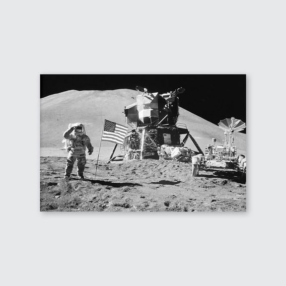 Master Apollo 15 Poster - Astronaut in Moon Print - Space Exploration Art Size 24''x36''-Gategoo