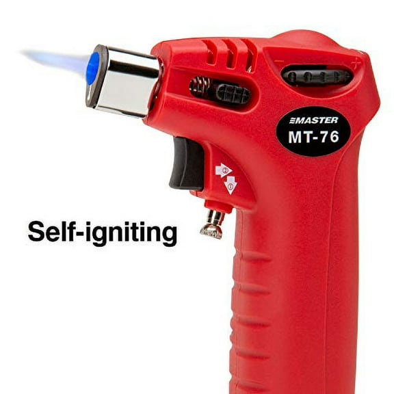 Master Appliance MT-76 Triggertorch 3-in-1 Heat Tool with Soldering and Hot Air Tips, Self-Igniting Multi-Function Butane Torch Lighter, Flame Temp up to 2500F