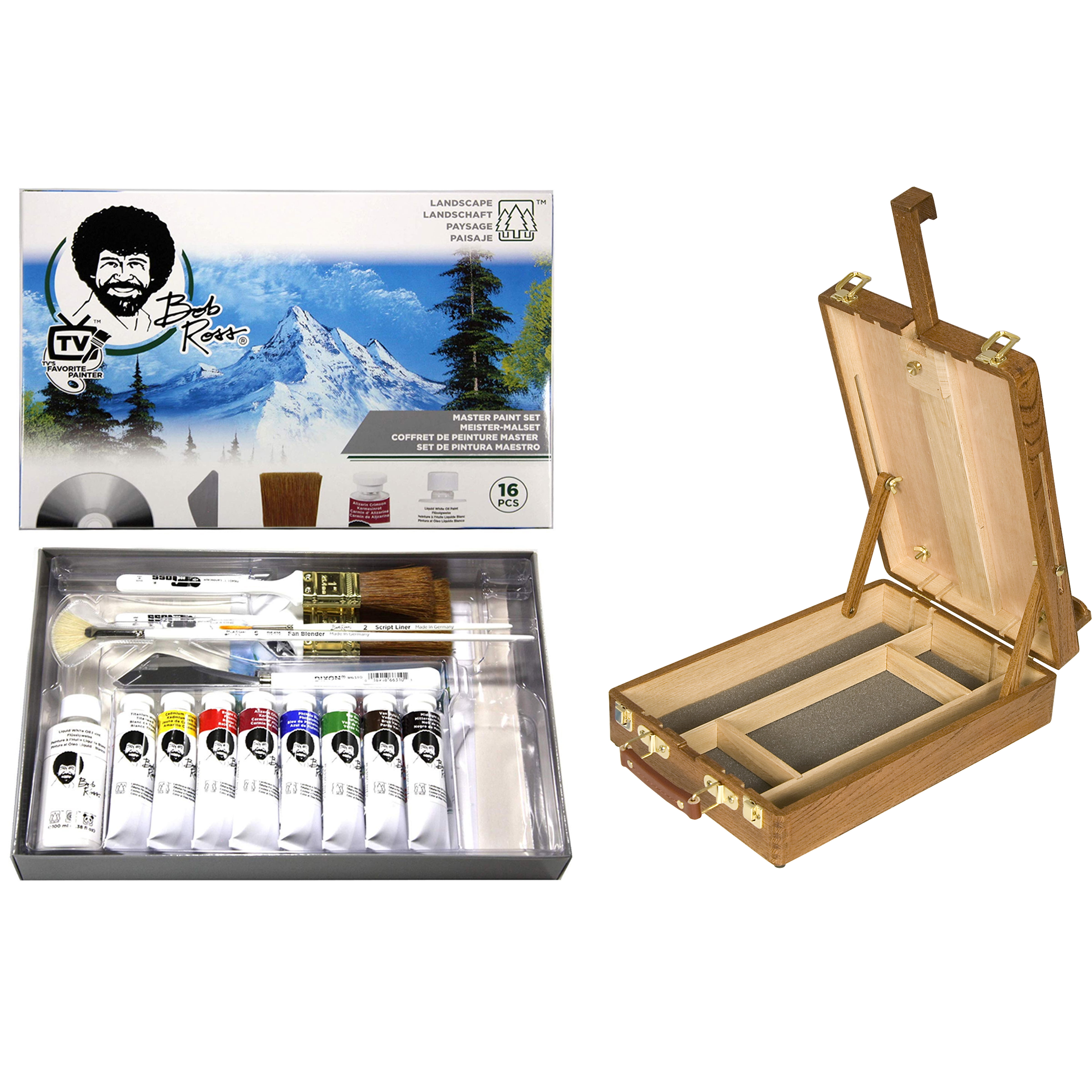 Utrecht Artists' Oil Paint Set, Deluxe Wood Box & Easel Kit - Set