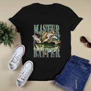 Master Baiter Bass Fishing Fisher Papa Dad Happy Fathers Day Classic Tshirt Vintage Tee US Size S-3XL