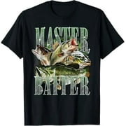 Master Baiter Bass Fishing Fisher Papa Dad Happy Fathers Day T-Shirt
