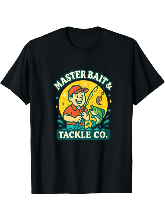 Master Baiter Bass Fishing Stuff Fathers Day Papa Men T-Shirt