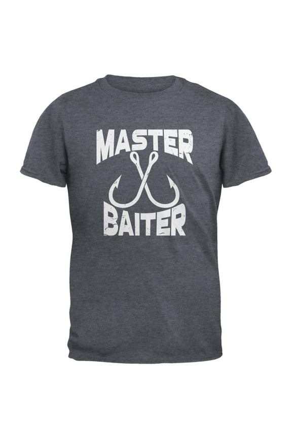 Master Baiter Fishing Dark Heather Adult T-Shirt - Small