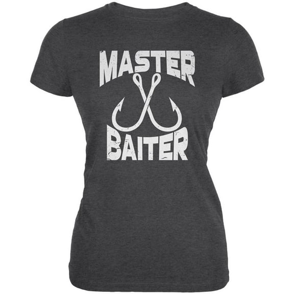Master Baiter Fishing Joke Juniors Soft T Shirt Deep Heather X-LG