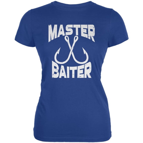 Master Baiter Fishing Joke Juniors Soft T Shirt Royal X-LG