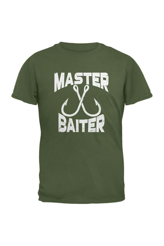 Master Baiter Fishing Military Green Adult T-Shirt - Large