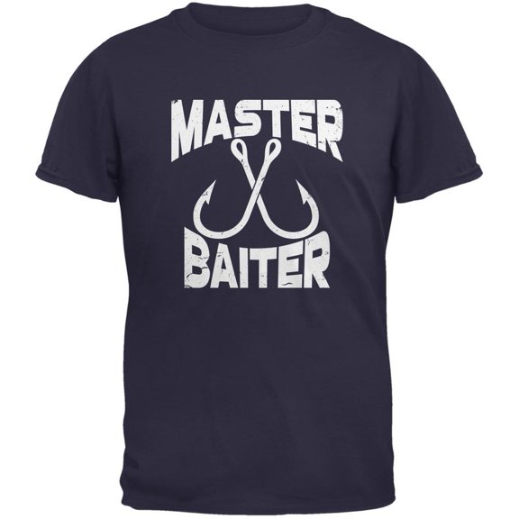 Master Baiter Fishing Navy Adult T-Shirt - Medium