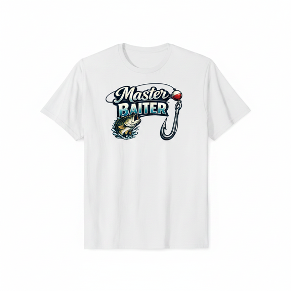 Master Baiter Funny Fisherman Graphic Tee | Faith Ignites Fashion | Sizes S-3XL