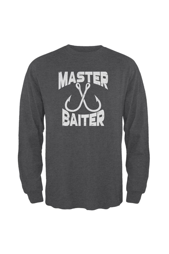 Master Baiter Mens Long Sleeve T Shirt Deep Heather SM