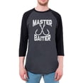 thumbnail image 1 of Master Baiter Mens Raglan T Shirt Heather Black-Black X-LG, 1 of 1