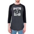 thumbnail image 1 of Master Baiter Mens Raglan T Shirt Heather Black-Black X-LG, 1 of 1