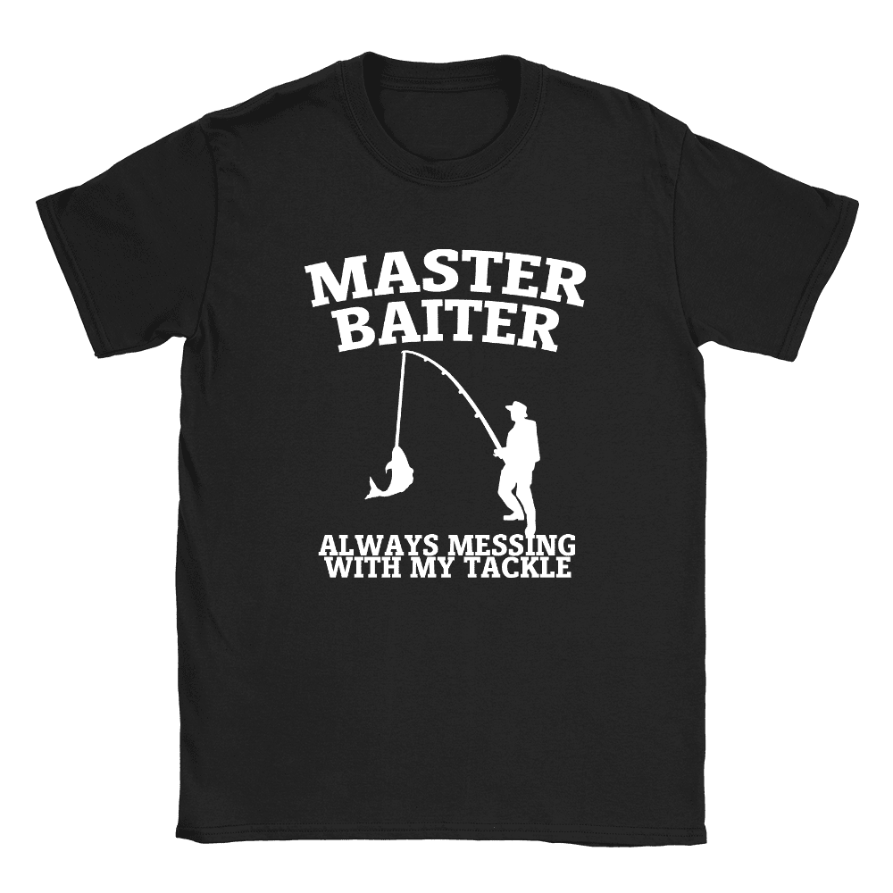 Master Baiter Mens TShirt Fishing Joke Gift For Dad Rude Father's Day