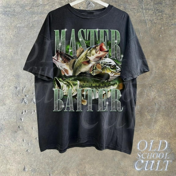 Master Baiter Retro Graphic T-Shirt, Bass Fishing Shirt For Men, Funny Fisher Tee, Husband Shirt, Bass Lovers Gift, Dad Gifts, Fish Lovers