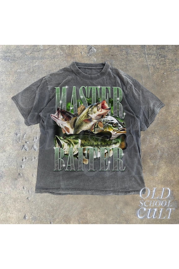 Master Baiter Retro Graphic T-Shirt, Bass Fishing Shirt For Men, Funny Fisher Tee, Husband