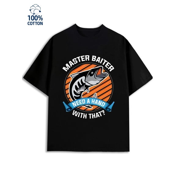 Master Baiter T-Shirt men's 180G 100% Cotton black Basic Unisex Shirt Short Sleeve tshirts Original Unisex Shirt Crewneck tshirts Retro Unisex Shirt Short Sleeve tshirts