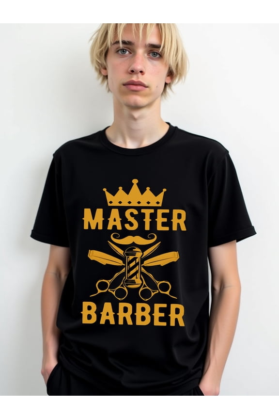 Master Barber T-Shirt men Crew neck T-shirts black elegant top Everyday and weekend wear Unique Design Unisex Shirt Cotton tshirts